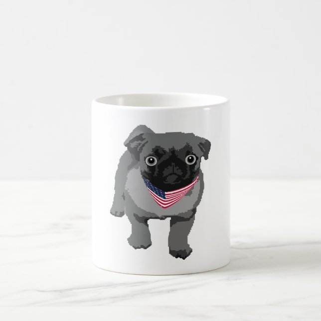 Funny Bulldog - Amerikanische Flagge Kaffeetasse (Mittel)