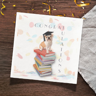 Funny Bulldog Graduation Party Paper Napkin Serviette