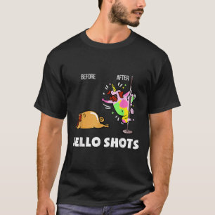 Funny Bulldog Hund Mops vor Jello Shots T-Shirt