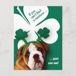 Funny Bulldog St. Patrick's Day Custom Postkarte