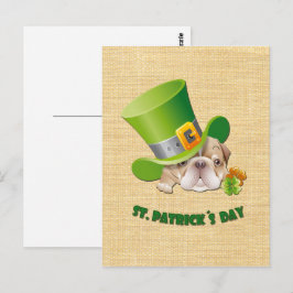Funny Bulldog St. Patrick's Day Postcards Postkarte