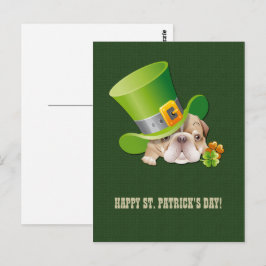 Funny Bulldog St.Patrick's Day Postcards Postkarte