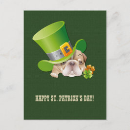 Funny Bulldog St.Patrick's Day Postcards Postkarte