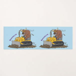 Funny Bulldozer Driving Cartoon Yogamatte