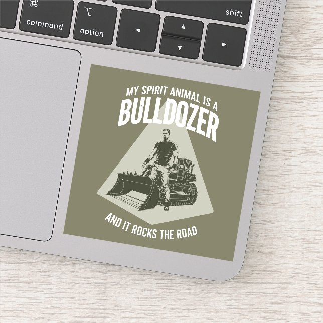 Funny Bulldozer Truck Driver Saying Minimalist Aufkleber (Detail)