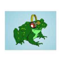 Funny Bullfrog mit Kopfhörern