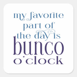 Funny Bunco Party Square Sticker