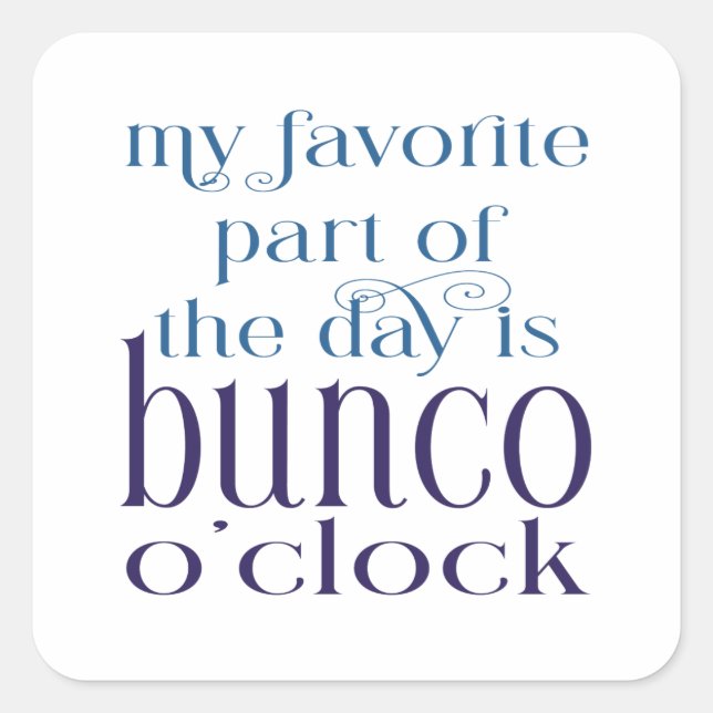 Funny Bunco Party Square Sticker (Vorderseite)