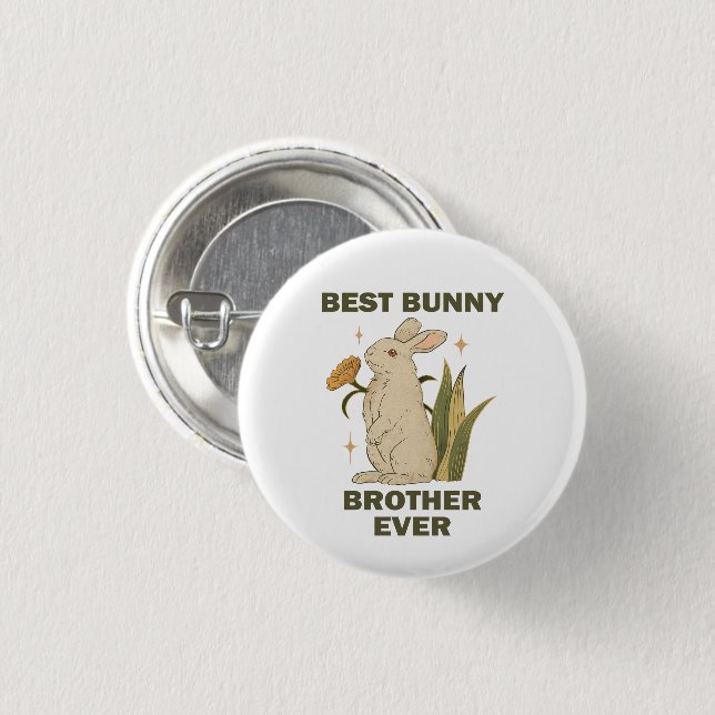 Funny Bunny, Best Bunny Brother Ever, Bunny Lover Button (Vorne & Hinten)