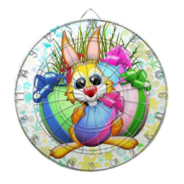 Funny Bunny biting an Easter Egg Dartscheibe (vorne)