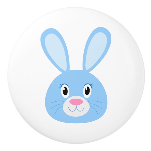 Funny Bunny Blue Keramikknauf (Vorderseite)