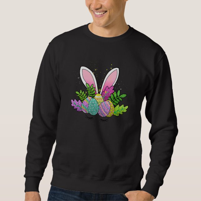 Funny Bunny Ear Blume Headband für Erwachsene Mama Sweatshirt (Vorderseite)