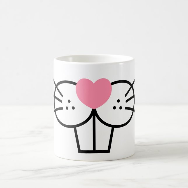 Funny Bunny Face Mouth Nose Süße Tier Graphic Kaffeetasse (Mittel)