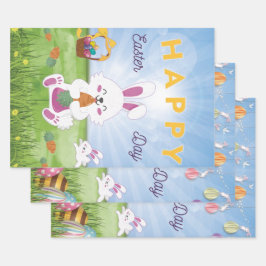Funny Bunny Happy Easter Day Geschenkpapier Set