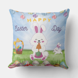 Funny Bunny Happy Easter Day Kissen