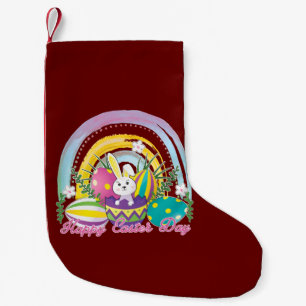 Funny Bunny Happy Easter Day Kleiner Weihnachtsstrumpf