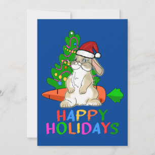 Funny Bunny Happy Holidays Feiertagskarte