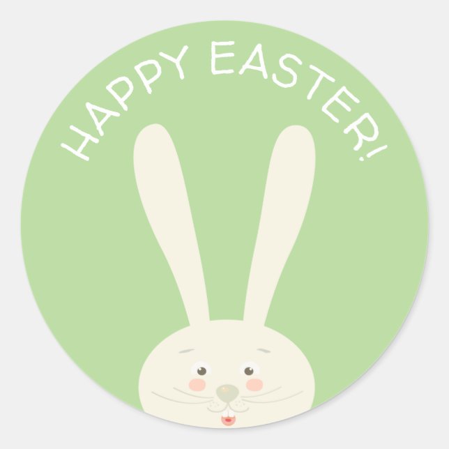 FUNNY BUNNY Happy Oaster Eggs Jagen Party Modernes Runder Aufkleber (Vorderseite)