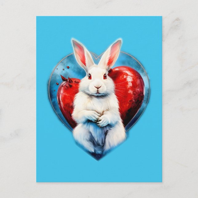Funny Bunny #Liebe Postkarte (Vorderseite)