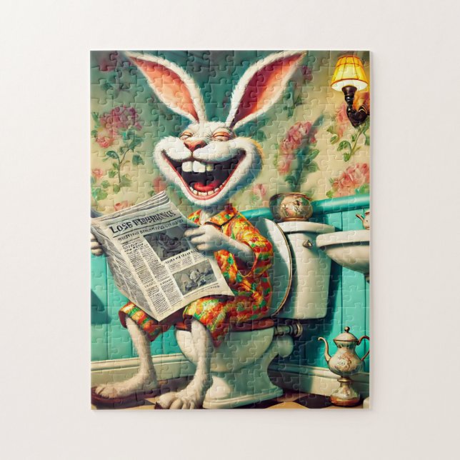 Funny Bunny on Toilet Bad Art (Vertikal)
