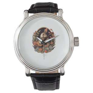 Funny Bunny Playing Banjo Gitarre Musik Rabbit Hap Armbanduhr