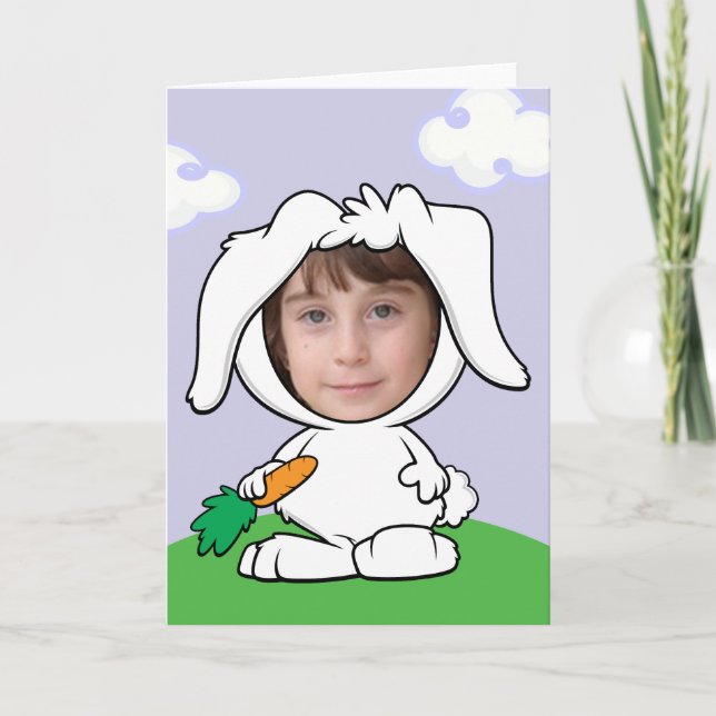 Funny Bunny Rabbit Foto Template Karte (Vorderseite)