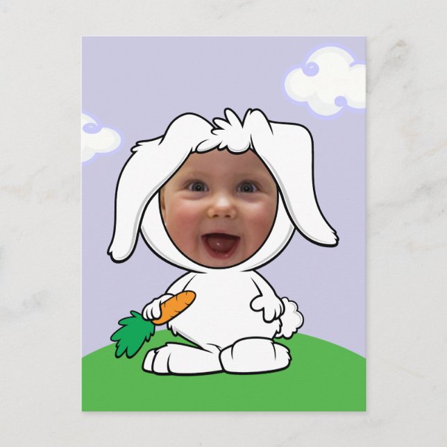 Funny Bunny Rabbit Foto Template Postkarte (Vorderseite)