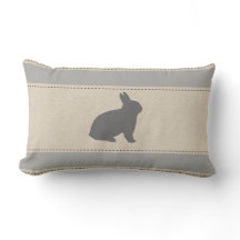Funny Bunny Stripes Pillow