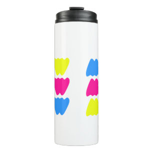 Funny bunt WOW Sprichwort Simple Pink Blue Gelb Thermosbecher