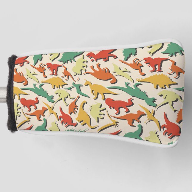 Funny bunter Muster Dino Comic Dinosaurier Golf Headcover (Vorderseite)
