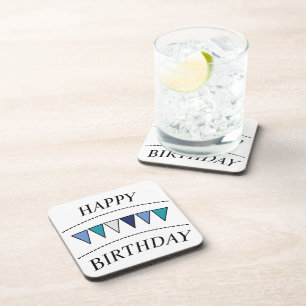 Funny Bunting Happy Birthday Getränkeuntersetzer