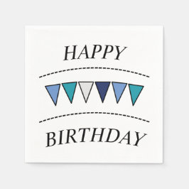 Funny Bunting Happy Birthday Serviette