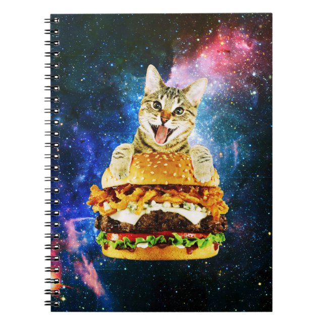 Funny Burger Cat Notizblock (Vorderseite)