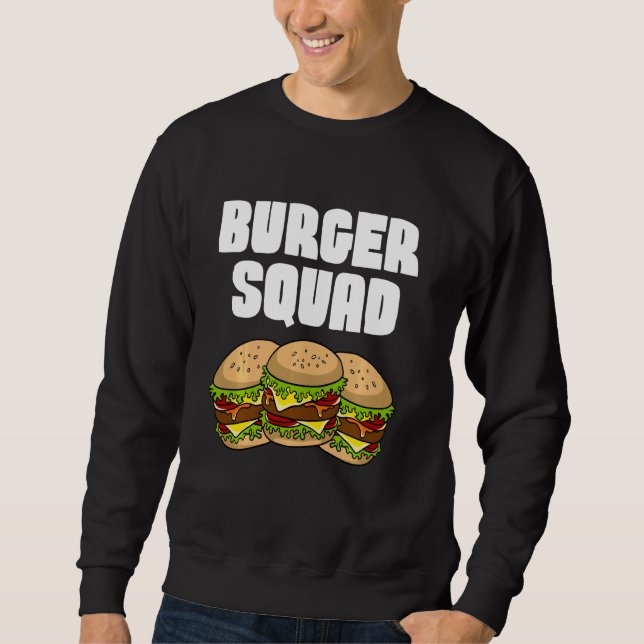 Funny Burger für Männer Hamburger Cheeseburger Sweatshirt (Vorderseite)