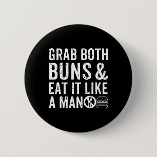 Funny Burger Grillen Men Gift Burger Lover Real Am Button