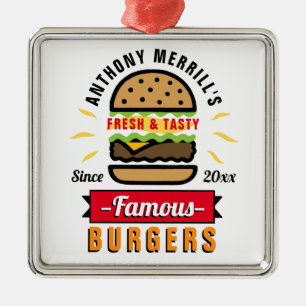 Funny Burgers Individuelle Name Ornament Aus Metall