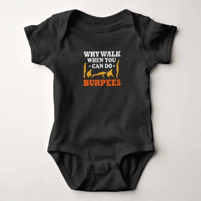 Funny Burpee Excercie Fitness Burpees Workout Baby Strampler (Vorderseite)