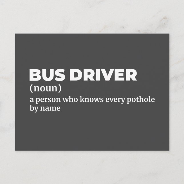 Funny Bus Operator bedeutet Geschenk Postkarte (Vorderseite)