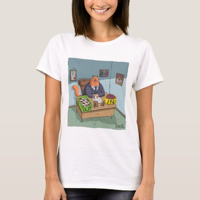 Funny Business Kitty mit ein- und auslaufender Kis T-Shirt (Vorderseite)