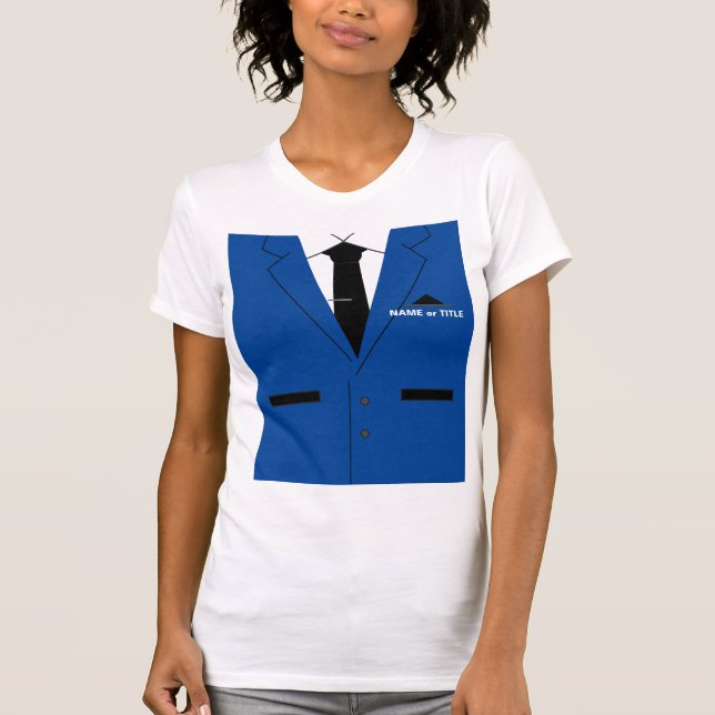 Funny Business T-shirt bleu costume Nom personnali (Devant)