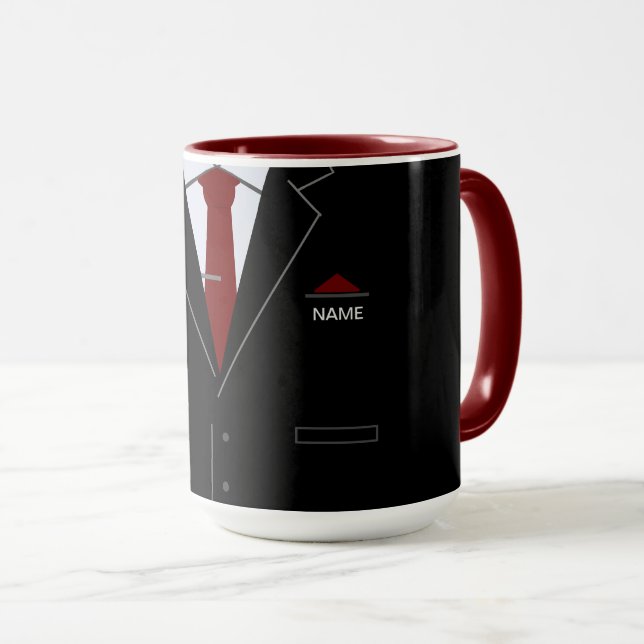 Funny Business Tasse Schwarzer Anzug mit Individue (VorderseiteRechts)