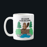 Funny Busy Beaver Dam Project Kaffeetasse<br><div class="desc">Niedliche Cartoon-Abbildung eines stark befahrenen Bibers stehend über seinem Staudamm in einem von Bäumen gesäumten Bach. In Caption steht: "Das Leben ist ein Staudammprojekt nach dem anderen". Ideal für Heimwerker,  Biber,  Handwerker,  Bauarbeiter oder Zimmermann,  als Büro-/Arbeitsplatz-Geschenk. Original-Kunstwerk von KL Stock.</div>