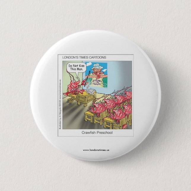 Funny Buttons: Kühe: Crawfish Vorschule Button (Vorderseite)
