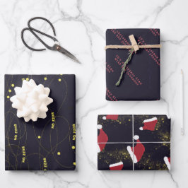 Funny Buzz auf Rock Alberner Spaß Schwarzer Weihna Geschenkpapier Set