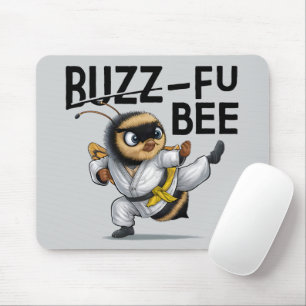 Funny Buzz-Fu Bee Martial Arts Mousepad