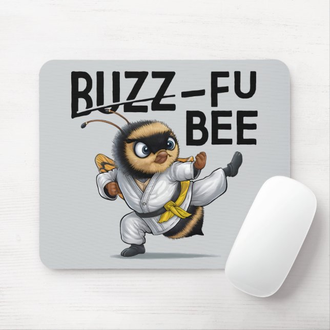 Funny Buzz-Fu Bee Martial Arts Mousepad (Mit Mouse)