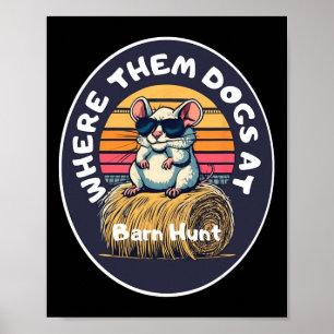 Funny Byrn Hunt - Niedliche Ratte mit Sungles auf Poster