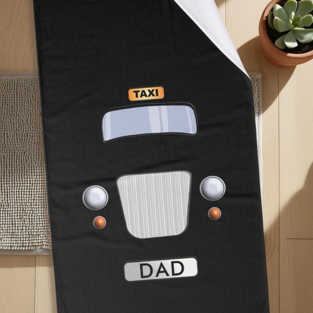 Funny Cabine de taxi noir serviette de bain person (A fun black taxi bath towel for your dad)
