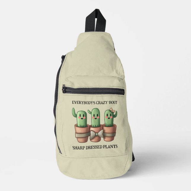 Funny Cacti Everybody's Crazy 'Bout Sharp ... Crossbody Bag (Vorderseite)