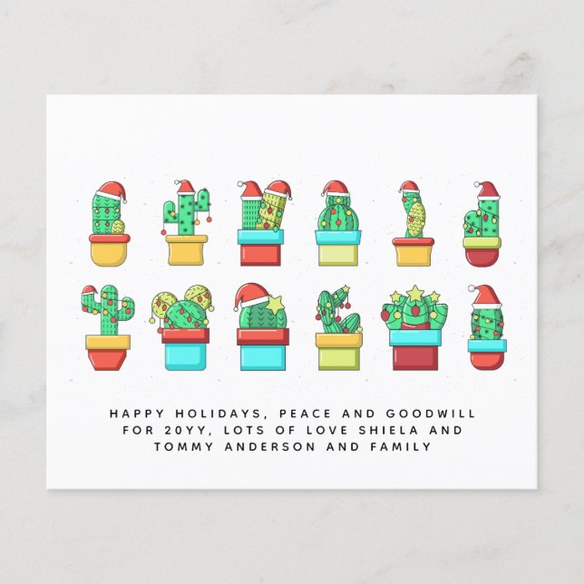 Funny Cacti Weihnachtskaktus Custom Annual Letter (Vorderseite)